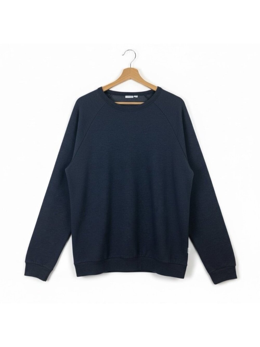 ONIA Raglan Fleece Sweatshirt Size Large Men's Navy Heathered Pullover Crew Neck